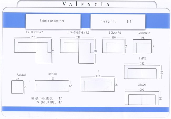 Valencia izmeri